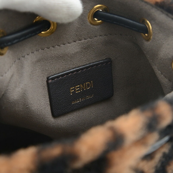 Fendi Zucca Bag Brown Montresor Mouton Baguette - Picture 5 of 6